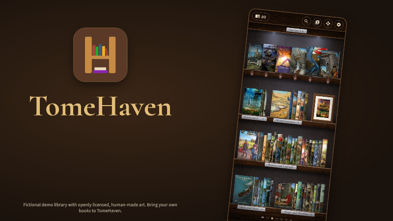 TomeHaven: RPG Bookshelf and Reader for PDFs and EPUBs